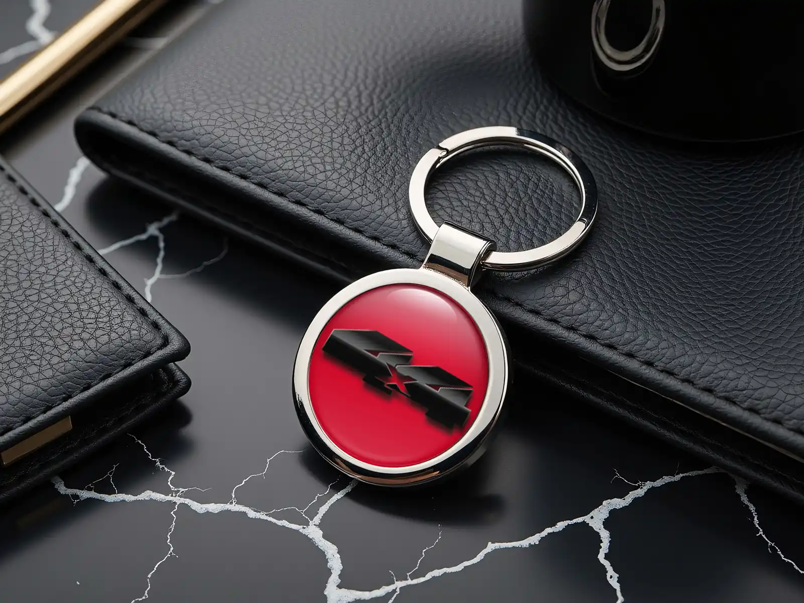 Custom Keyfob Max Photo Domed Metallic Style